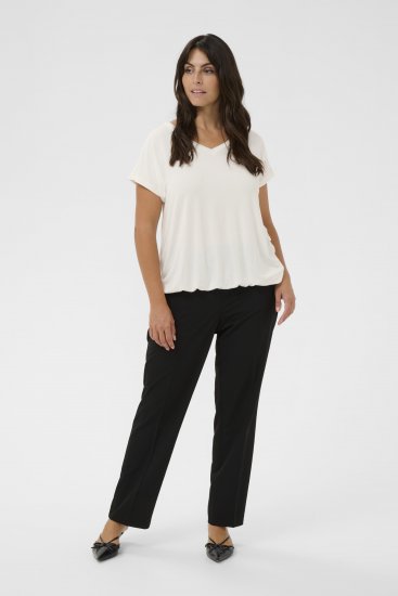 Kaffe Curve Jena V-aukkoinen T-paita Liituvalkoinen - T-paidat - 