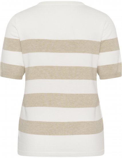 Kaffe Curve Lizzy Striped Pullover Chalk/Feather Grey Bold Stripe - T-paidat - 