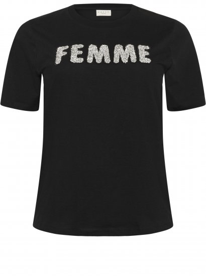 Kaffe Curve Ariana T-Shirt Black - T-paidat - 