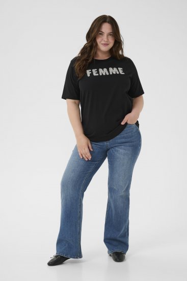Kaffe Curve Ariana T-Shirt Black - T-paidat - 