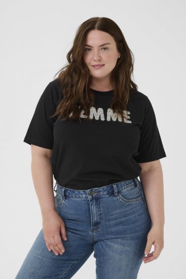 Kaffe Curve Ariana T-Shirt Black - T-paidat - 