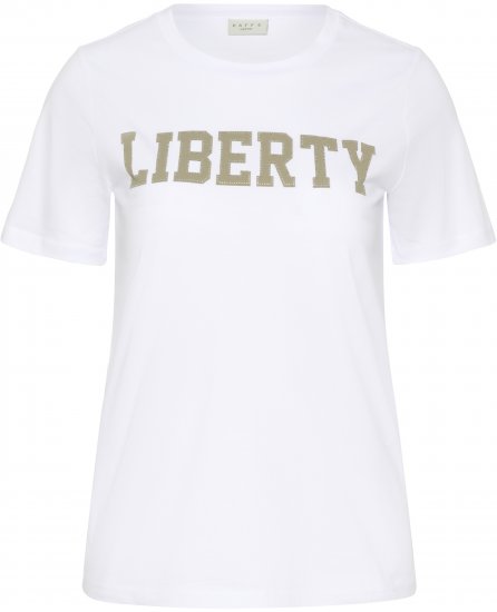 Kaffe Curve June T-paita Valkoinen - Painetut T-paidat naisille - 