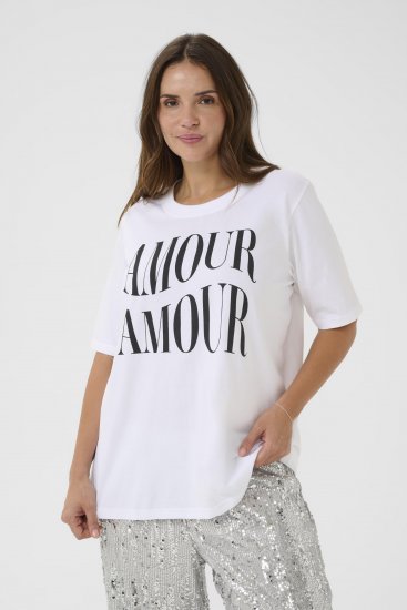 Kaffe Curve Chari T-Shirt Optical White - T-paidat - 