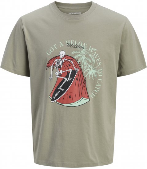 Jack & Jones King Crew Neck T-Shirt Grey - Isojen miesten t-paidat painatuksella - Isojen miesten t-paidat painatuksella