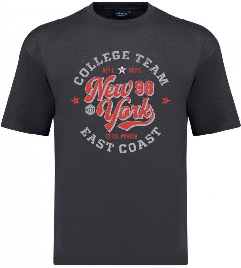 Adamo Motivshirt Comfort Fit College Anthracite - Isojen miesten t-paidat painatuksella - Isojen miesten t-paidat painatuksella