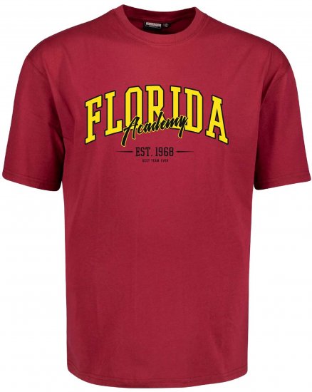 Adamo Florida Comfort Fit T-Shirt Red - Isojen miesten t-paidat painatuksella - Isojen miesten t-paidat painatuksella