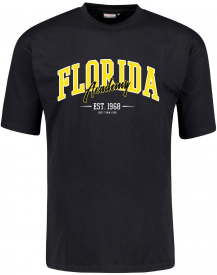 Adamo Florida Comfort Fit T-Shirt Black - Isojen miesten t-paidat painatuksella - Isojen miesten t-paidat painatuksella