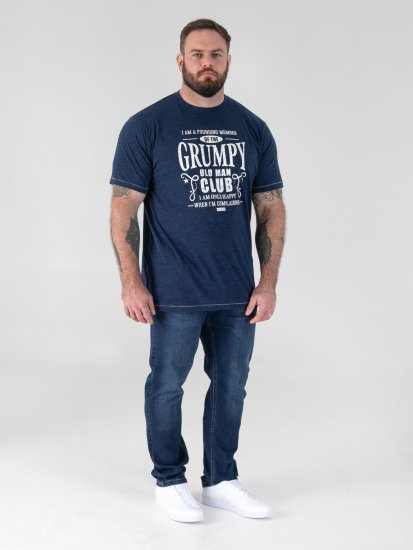 D555 Cooper Grumpy Old Man Printed T-Shirt Navy - Isojen miesten t-paidat painatuksella - Isojen miesten t-paidat painatuksella
