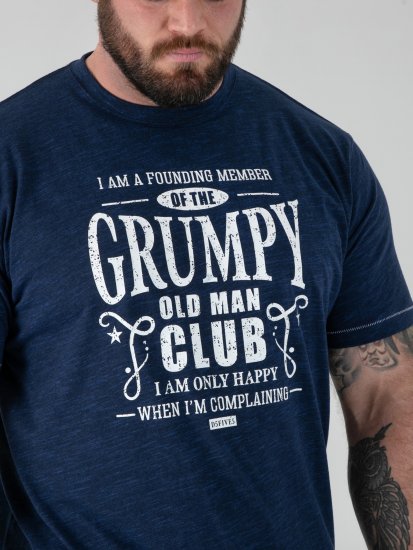 D555 Cooper Grumpy Old Man Printed T-Shirt Navy - Isojen miesten t-paidat painatuksella - Isojen miesten t-paidat painatuksella