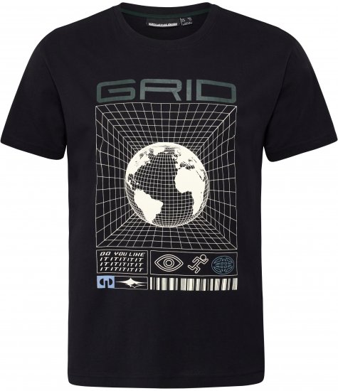 North Latitude 53333 Grid Printed T-Shirt Black - T-paidat - Isot T-paidat 2XL – 14XL