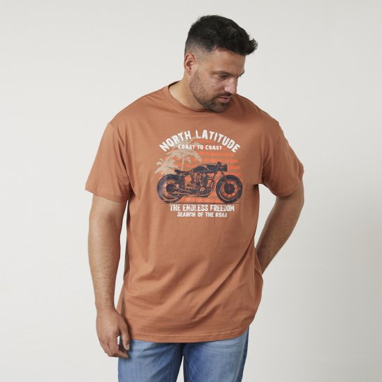 North Latitude 61118 Painettu T-Paita Meripihka - T-paidat - Isot T-paidat 2XL – 14XL
