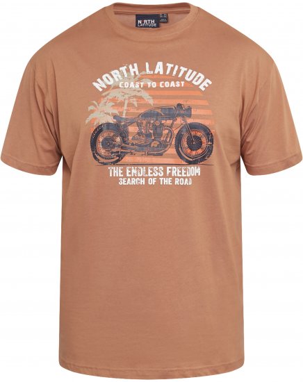 North Latitude 61118 Painettu T-Paita Meripihka - T-paidat - Isot T-paidat 2XL – 14XL