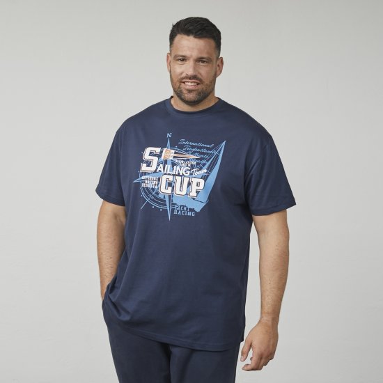 North Latitude 61119 Painettu T-Paita Laivastonsininen - T-paidat - Isot T-paidat 2XL – 14XL