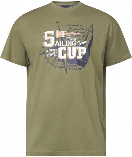 North Latitude 61119 Painettu T-Paita Oliivinvihreä - T-paidat - Isot T-paidat 2XL – 14XL