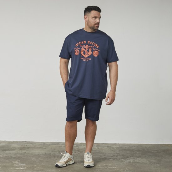 North Latitude 61121 Painettu T-Paita Laivastonsininen - T-paidat - Isot T-paidat 2XL – 14XL