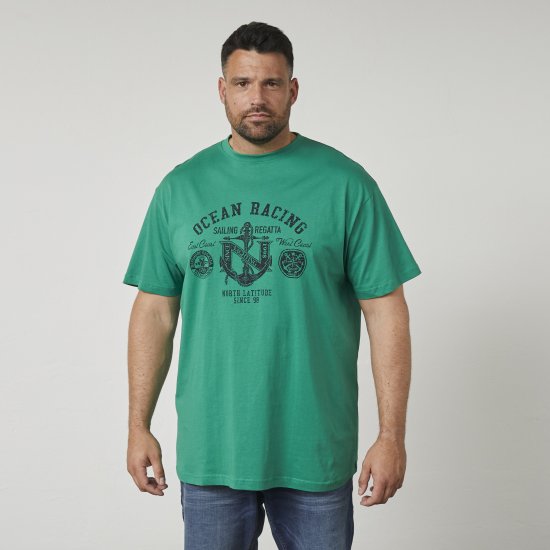 North Latitude 61121 Painettu T-Paita Vihreä - T-paidat - Isot T-paidat 2XL – 14XL