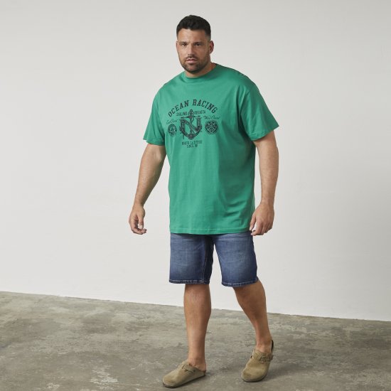 North Latitude 61121 Painettu T-Paita Vihreä - T-paidat - Isot T-paidat 2XL – 14XL