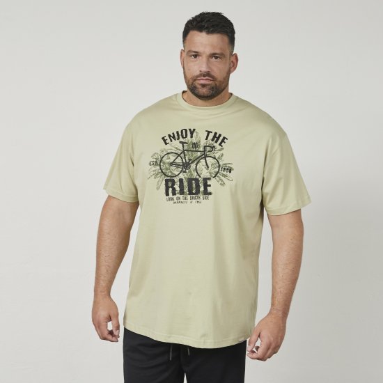 North Latitude 61315 Painettu T-Paita Pölynvihreä - T-paidat - Isot T-paidat 2XL – 14XL