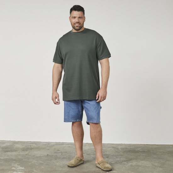 North Latitude 61324 Strukturoitu T-Paita Tumma Pölynvihreä - T-paidat - Isot T-paidat 2XL – 14XL