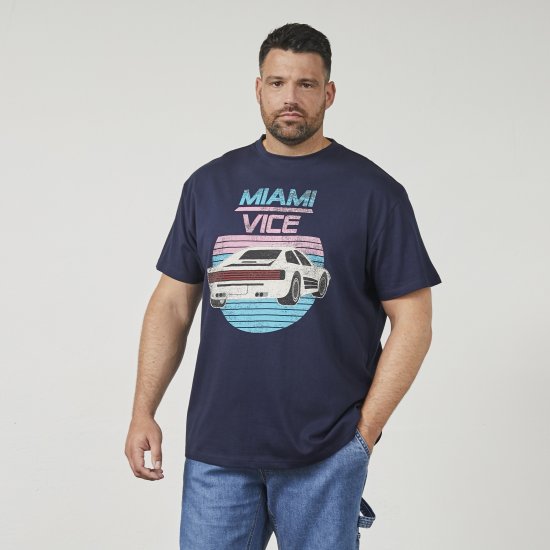 North Latitude 61351 MIAMI VICE T-Paita Laivastonsininen - T-paidat - Isot T-paidat 2XL – 14XL
