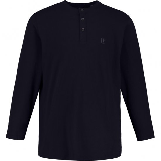 JP1880 Henley T-Shirt Long Sleeve Dark Navy TALL - MIESTEN VAATTEET MT-6XLT - Pitkien miesten vaatteet