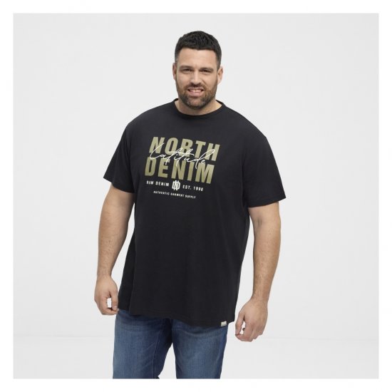 North Latitude Denim Printed Logo T-Shirt Black - T-paidat - Isot T-paidat 2XL – 14XL