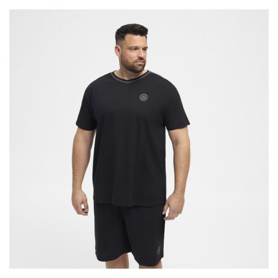 North Latitude Pyjama T-Shirt V-Neck Short Sleeve Black - Pyjama/Loungewear - Miesten Pyjamat Isot Koot