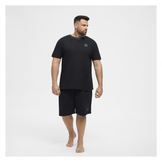 North Latitude Pyjama T-Shirt V-Neck Short Sleeve Black - Pyjama/Loungewear - Miesten Pyjamat Isot Koot