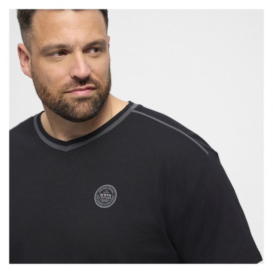 North Latitude Pyjama T-Shirt V-Neck Short Sleeve Black - Pyjama/Loungewear - Miesten Pyjamat Isot Koot