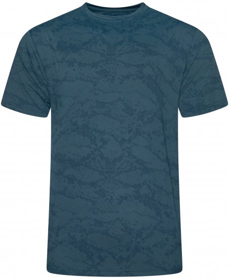 Kam Jeans AP013 Technical T-Shirt Blue - Isojen miesten t-paidat painatuksella - Isojen miesten t-paidat painatuksella