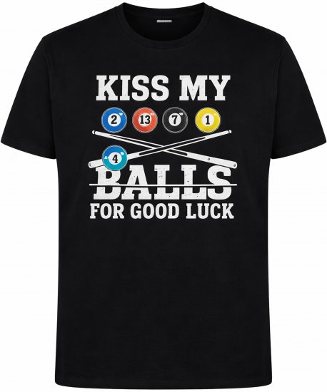 Espionage T436 Good Luck Kiss Printed T-Shirt Black - T-paidat - Isot T-paidat 2XL – 14XL