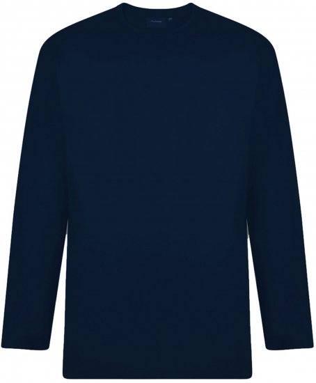 Espionage T015LS Plain Long Sleeve T-Shirt Navy - T-paidat - Isot T-paidat 2XL – 14XL