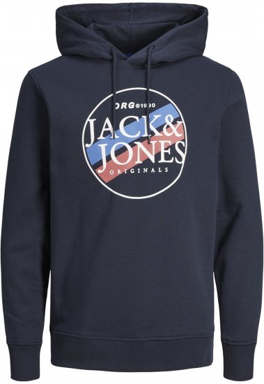 Jack & Jones Codyy Hoodie Navy - Hupparit ja collegepaidat - Miesten hupparit ja collegepaidat isot koot