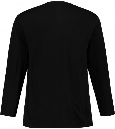 JP1880 Henley T-Shirt Long Sleeve Black TALL - MIESTEN VAATTEET MT-6XLT - Pitkien miesten vaatteet