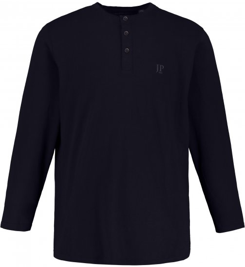 JP1880 Henley T-Shirt Long Sleeve Dark Navy TALL - MIESTEN VAATTEET MT-6XLT - Pitkien miesten vaatteet