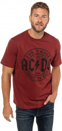 JP1880 AC/DC T-Shirt Rust Red - Bändi T-paidat - 