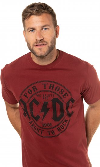 JP1880 AC/DC T-Shirt Rust Red - Bändi T-paidat - 