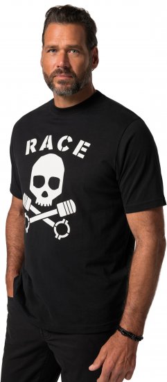JP1880 T-Shirt Short Sleeve Skull Race Black - T-paidat - Isot T-paidat 2XL – 14XL