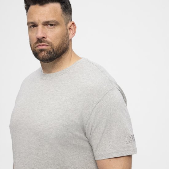 North Latitude T-Shirt O-Neck Grey Melange TALL - TALL T-paidat - T-paidat pitkille miehille 