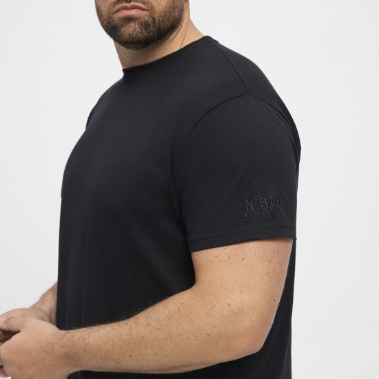 North Latitude T-Shirt O-Neck Black TALL - TALL T-paidat - T-paidat pitkille miehille 