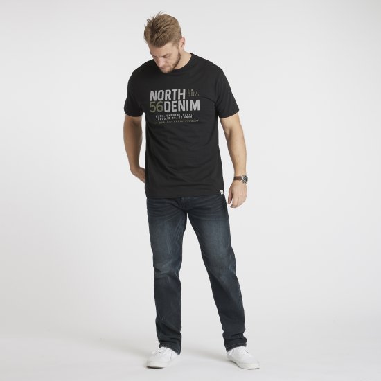 North Latitude Denim Printed T-Shirt Black TALL - TALL T-paidat - T-paidat pitkille miehille 