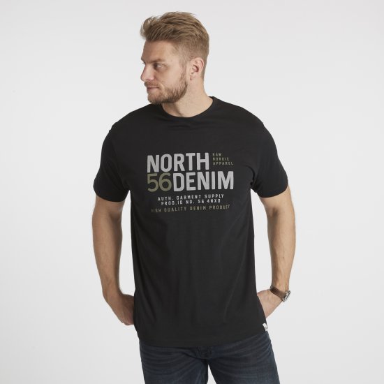 North Latitude Denim Printed T-Shirt Black TALL - TALL T-paidat - T-paidat pitkille miehille 