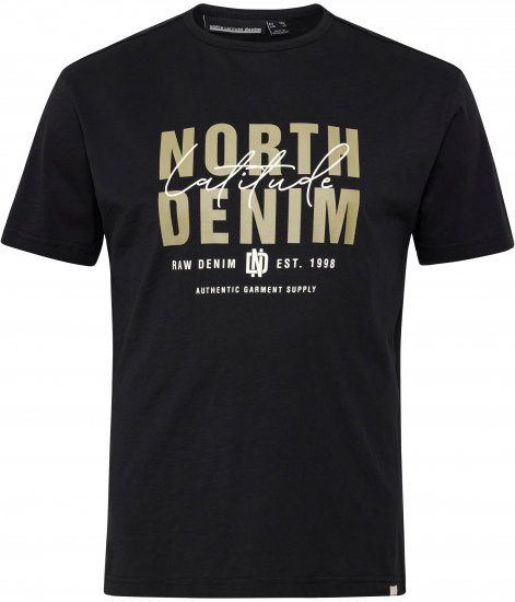 North Latitude Denim Printed Logo T-Shirt Black TALL - TALL T-paidat - T-paidat pitkille miehille 