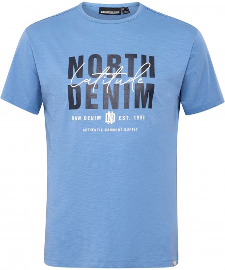 North Latitude Denim Printed Logo T-Shirt Dusty Blue TALL - TALL T-paidat - T-paidat pitkille miehille 