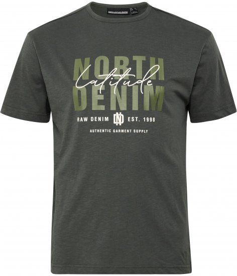 North Latitude Denim Printed Logo T-Shirt Dark Green TALL - TALL T-paidat - T-paidat pitkille miehille 