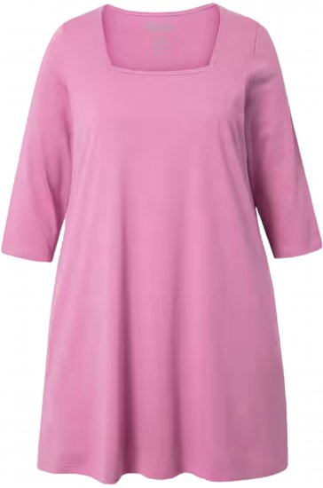 Ulla Popken Square Neckline Knit Swing A-line Pocket Tunic Mauve - T-paidat - 