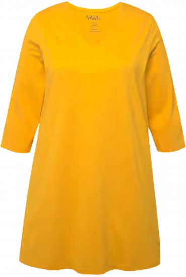 Ulla Popken V-Neck Swing A-line Hem Cotton Knit Tunic Orange - T-paidat - 