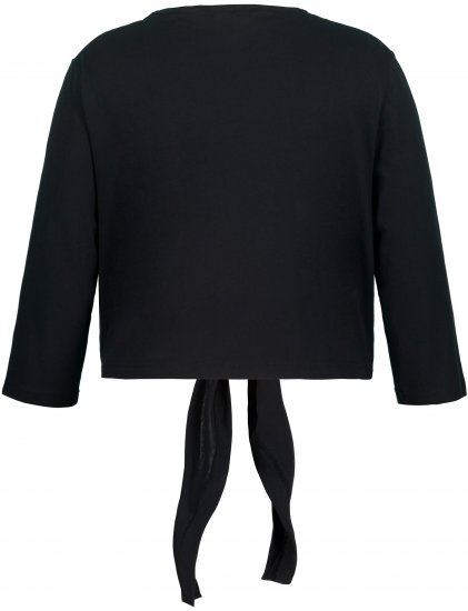 Ulla Popken Versatile Surplice Wrap Tie Hem Bolero Top Black - T-paidat - 