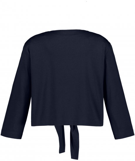 Ulla Popken Versatile Surplice Wrap Tie Hem Bolero Top Navy - T-paidat - 