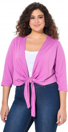 Ulla Popken Versatile Surplice Wrap Tie Hem Bolero Top Cool Pink - T-paidat - 